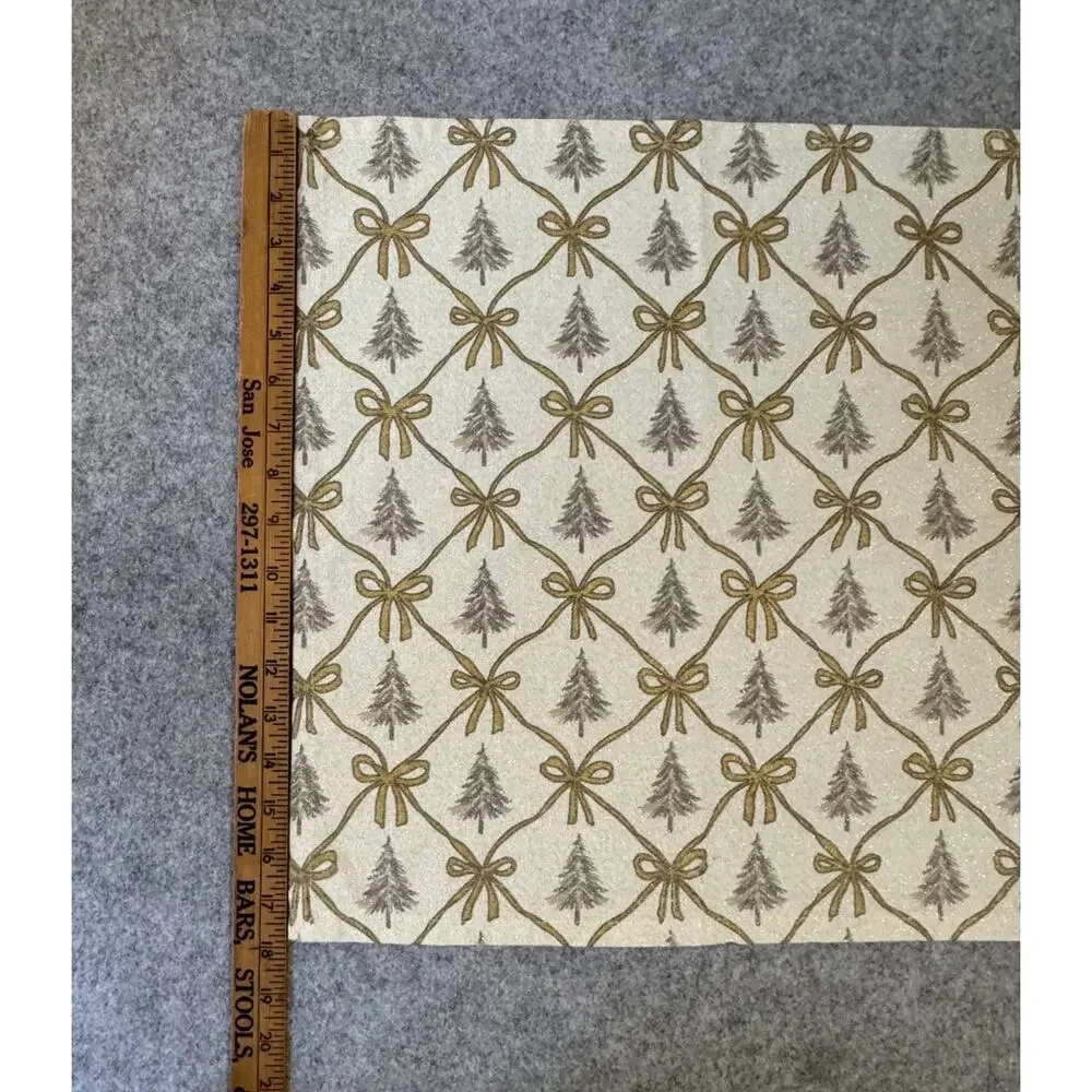 Rachel Ashwell Shabby Chic Christmas Napkins Set 6 +1 Gold Trees Bows